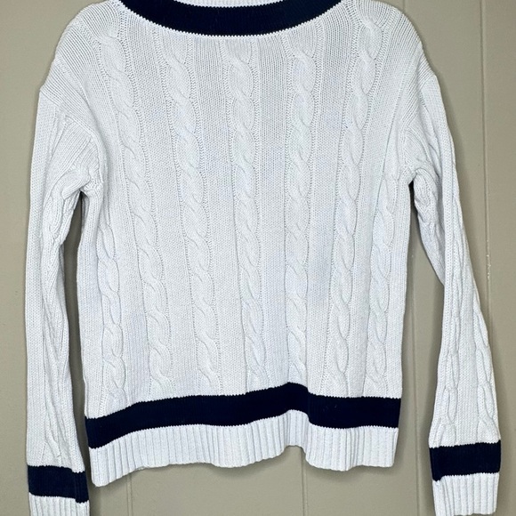 Polo Ralph Lauren Cable Knit Cricket Jumper 100% Cotton Womens Medium - Picture 4 of 13